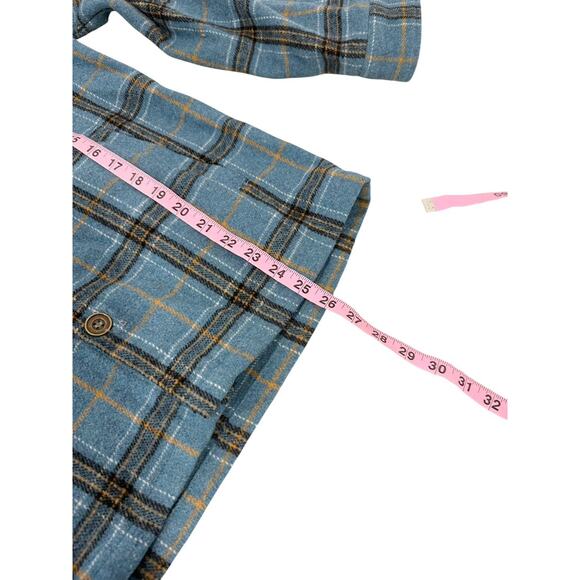 Zyia Blue Green Plaid Shacket Jacket Fall Layer Wool Blend Womens Small - Picture 6 of 6